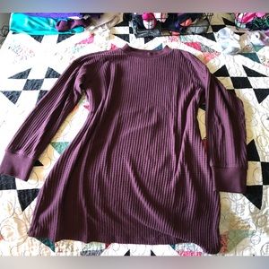 American Eagle maroon waffle print long sleeve dress size small
